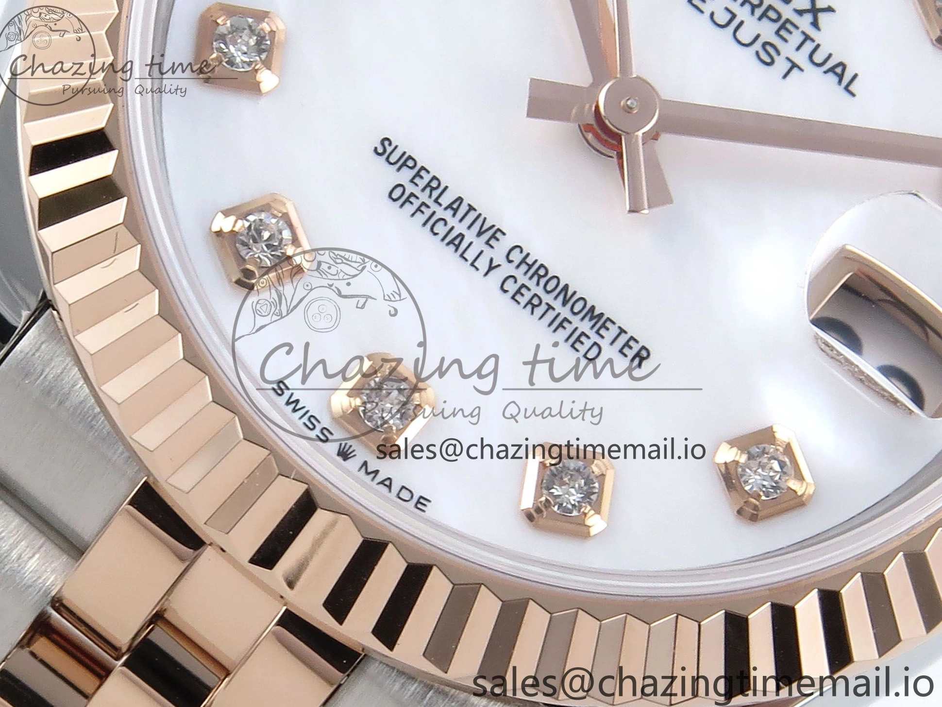 MiroTime 0103 QuickDry DateJust 31 278271 ARF 1:1 Best Edition 904L Steel White MOP Diamonds Dial on SS RG Jubilee Bracelet ETA 517